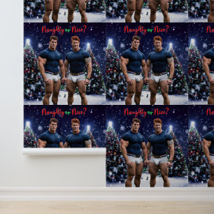 SlipperyJoe's glowing Christmas trees two muscular Wallpaper