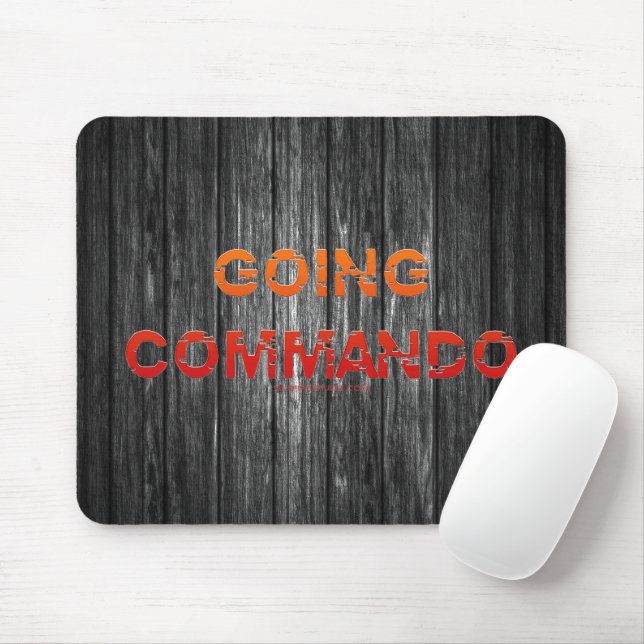 SlipperyJoe's Going Commando bold red orange lette Mouse Mat (With Mouse)