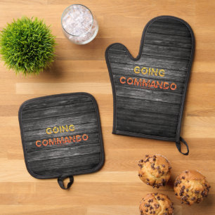 SlipperyJoe's going commando dive-bar energy grit Oven Mitt & Pot Holder Set