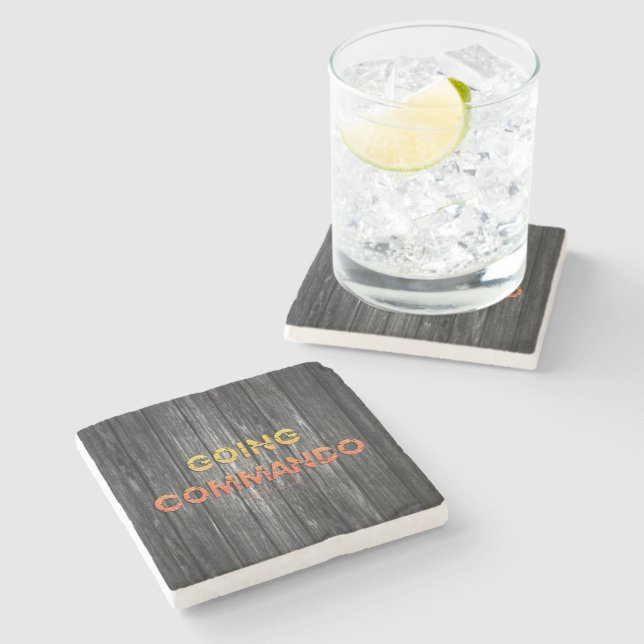 SlipperyJoe's going commando dive-bar energy grit  Stone Coaster (Side)