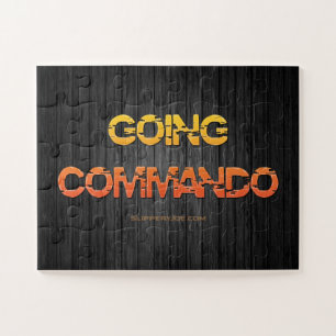 SlipperyJoe's going commando wood yellow orange bl Jigsaw Puzzle