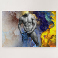 SlipperyJoe's grayscale muscular man physique yell