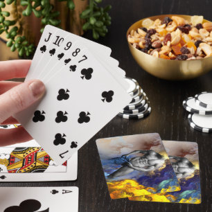 SlipperyJoe's grayscale muscular man physique yell Playing Cards