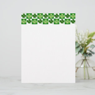SlipperyJoe's green four-leaf clovers Saint Patric Custom Letterhead