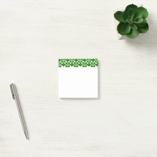 SlipperyJoe's green four-leaf clovers Saint Patric Post-it Notes