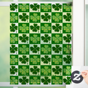 SlipperyJoe's green four-leaf clovers Saint Patric Window Cling