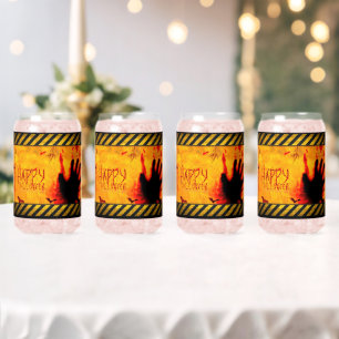 SlipperyJoe's gritty Happy Halloween graphic jagge Can Glass