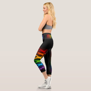 SlipperyJoe's group people holding hands forming l Capri Leggings