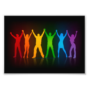 SlipperyJoe's group people holding hands forming l Photo Print