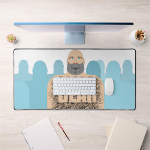 SlipperyJoe's hairy body bear body man unshaven ca Desk Mat