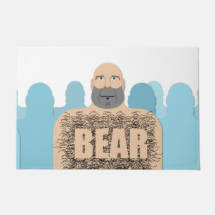 SlipperyJoe's hairy body bear body man unshaven ca Doormat