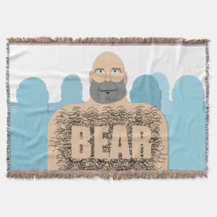 SlipperyJoe's hairy body bear body man unshaven ca Throw Blanket