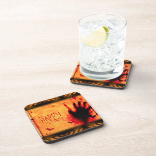 SlipperyJoe's Halloween bats grunge horror scary b Coaster