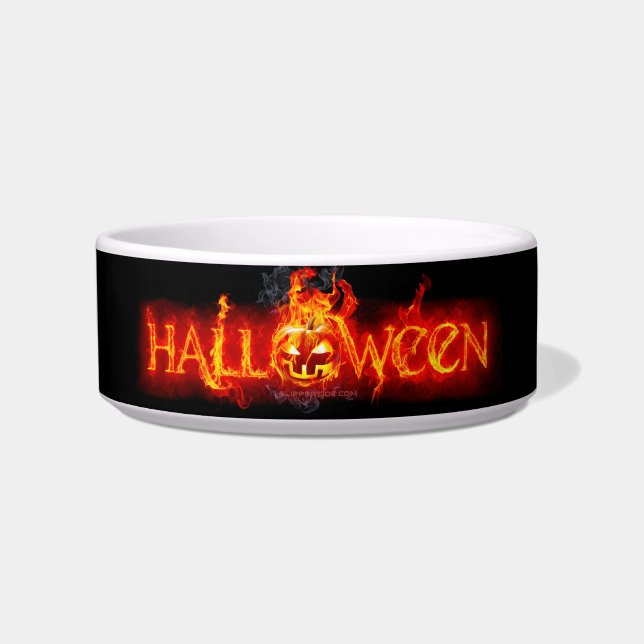 SlipperyJoe's Halloween massive fiery lettering ca Bowl (Front)