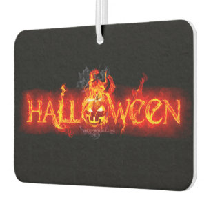 SlipperyJoe's Halloween massive fiery lettering ca Car Air Freshener