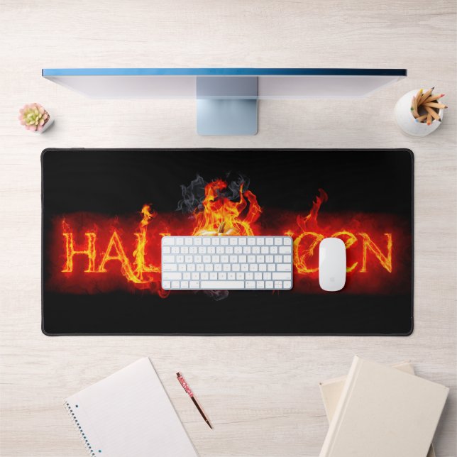 SlipperyJoe's Halloween massive fiery lettering ca Desk Mat (Office 1)