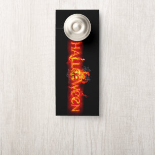 SlipperyJoe's Halloween massive fiery lettering ca Door Hanger