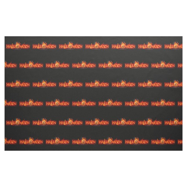 SlipperyJoe's Halloween massive fiery lettering ca Fabric (Yard)