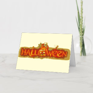 SlipperyJoe's Halloween massive fiery lettering ca Foil Holiday Card
