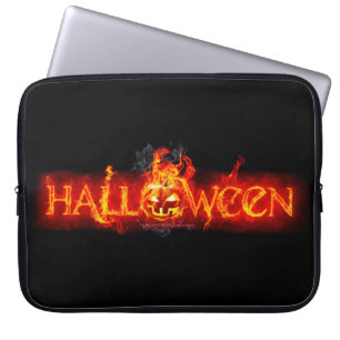 SlipperyJoe's Halloween massive fiery lettering ca Laptop Sleeve