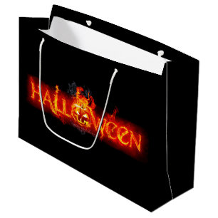 SlipperyJoe's Halloween massive fiery lettering ca Large Gift Bag