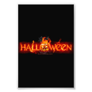 SlipperyJoe's Halloween massive fiery lettering ca Photo Print
