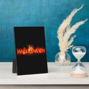 SlipperyJoe's Halloween massive fiery lettering ca Plaque