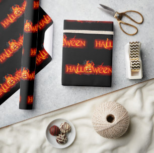 SlipperyJoe's Halloween massive fiery lettering ca Wrapping Paper