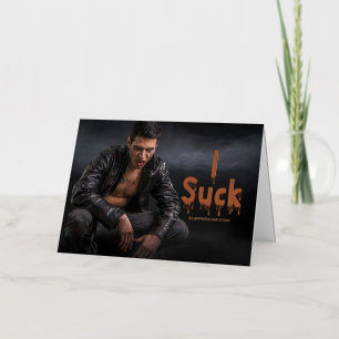 SlipperyJoe's Halloween pale vampiric figure fangs Foil Holiday Card