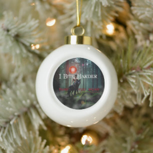 SlipperyJoe's Halloween shirtless muscular man bit Ceramic Ball Christmas Ornament