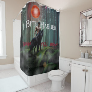 SlipperyJoe's Halloween shirtless muscular man bit Shower Curtain