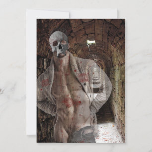 SlipperyJoe's Halloween transparent ghost-like man Holiday Card