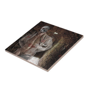 SlipperyJoe's Halloween transparent ghost-like man Tile