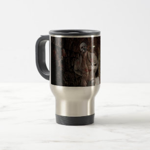 SlipperyJoe's Halloween transparent ghost-like man Travel Mug