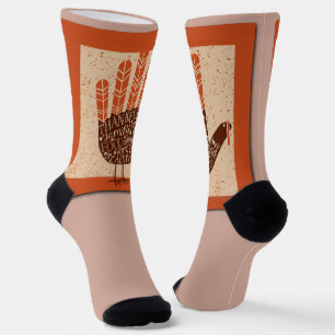 SlipperyJoe's hand words thankful family friends f Socks