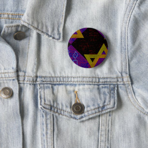 SlipperyJoe's Hanukkah-themed image golden yellow  6 Cm Round Badge