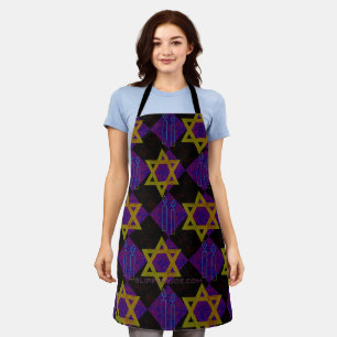 SlipperyJoe's Hanukkah-themed image golden yellow Apron