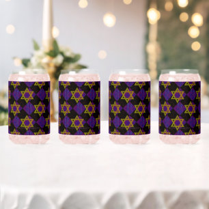 SlipperyJoe's Hanukkah-themed image golden yellow Can Glass