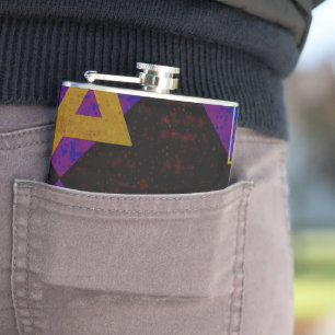 SlipperyJoe's Hanukkah-themed image golden yellow  Hip Flask