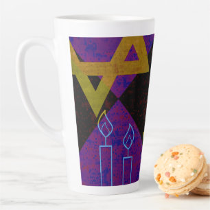 SlipperyJoe's Hanukkah-themed image golden yellow  Latte Mug