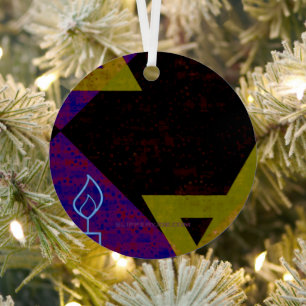 SlipperyJoe's Hanukkah-themed image golden yellow Metal Tree Decoration