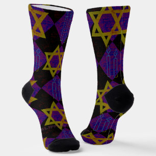 SlipperyJoe's Hanukkah-themed image golden yellow  Socks