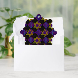 SlipperyJoe's Hanukkah-themed image golden yellow Tree Decoration Card