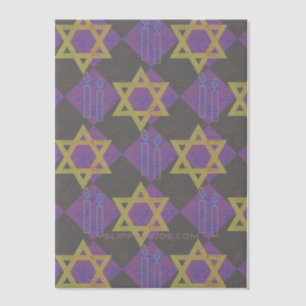 SlipperyJoe's Hanukkah-themed image golden yellow Vellum Invitations