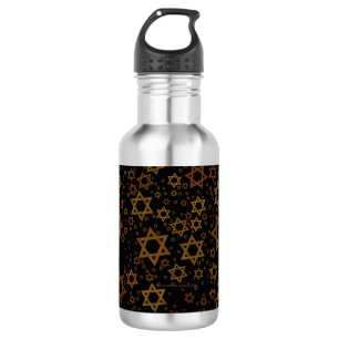 SlipperyJoe's Hanukkah-themed Star David artistic 532 Ml Water Bottle