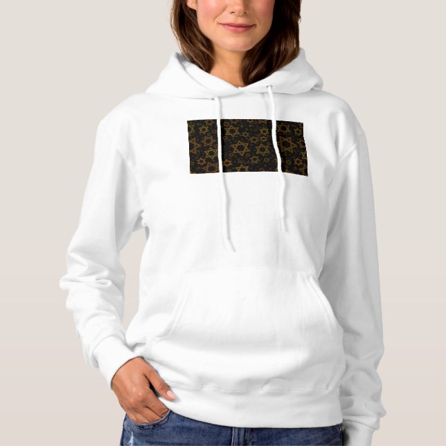 SlipperyJoe's Hanukkah-themed Star David artistic  Hoodie (Front)