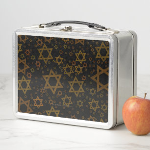 SlipperyJoe's Hanukkah-themed Star David artistic Metal Lunch Box