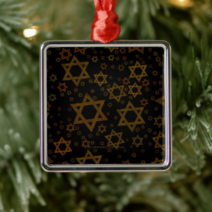 SlipperyJoe's Hanukkah-themed Star David artistic Metal Tree Decoration