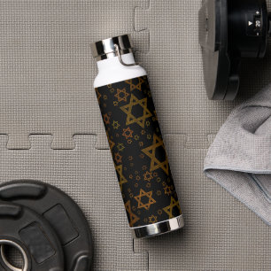 SlipperyJoe's Hanukkah-themed Star David artistic Water Bottle