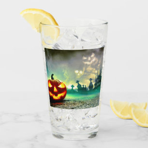 SlipperyJoe's Happy Halloween cemetery graveyard c Glass
